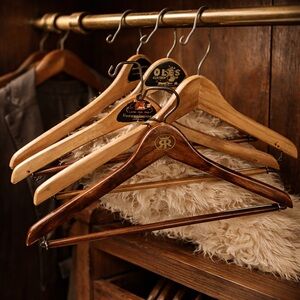 Vintage hangers wooden Wishbone brand Batts brand, and unbranded Five